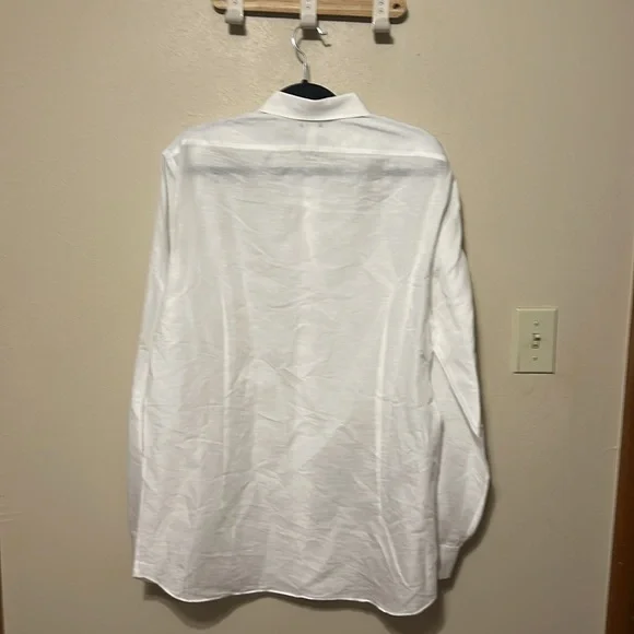 Caruso Men’s White Linen Button Down Shirt - Picture 8 of 8